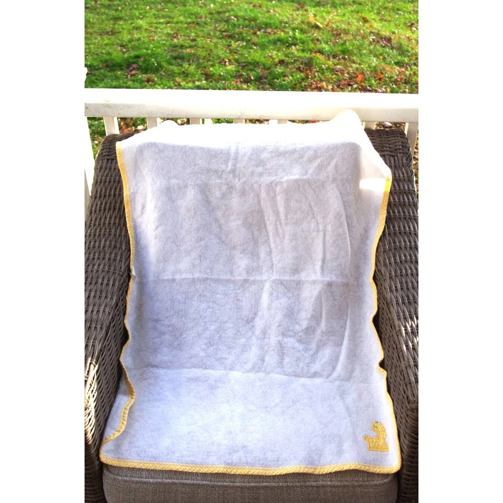 Vintage Baby‎ Blanket & Quilt Set Yellow Stripes Giraffe Applique Darling! USA